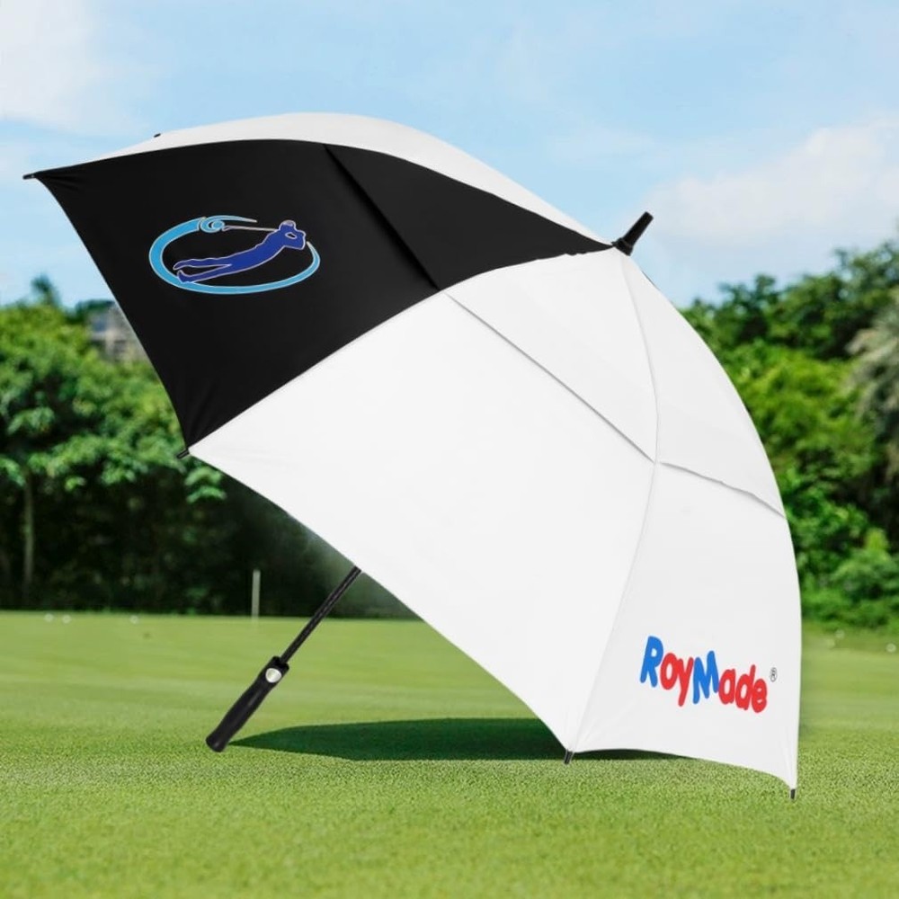 ROYMADE Automatic Open Golf Umbrella Oversize Double Canopy White+Black