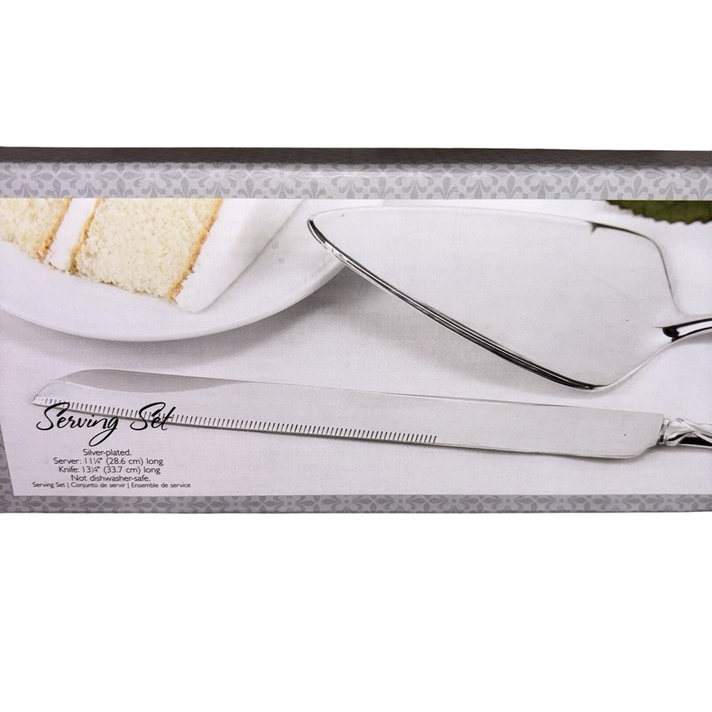 Silver Plated Wedding Cake Serving Set Graceful Heart Hortense Hewitt