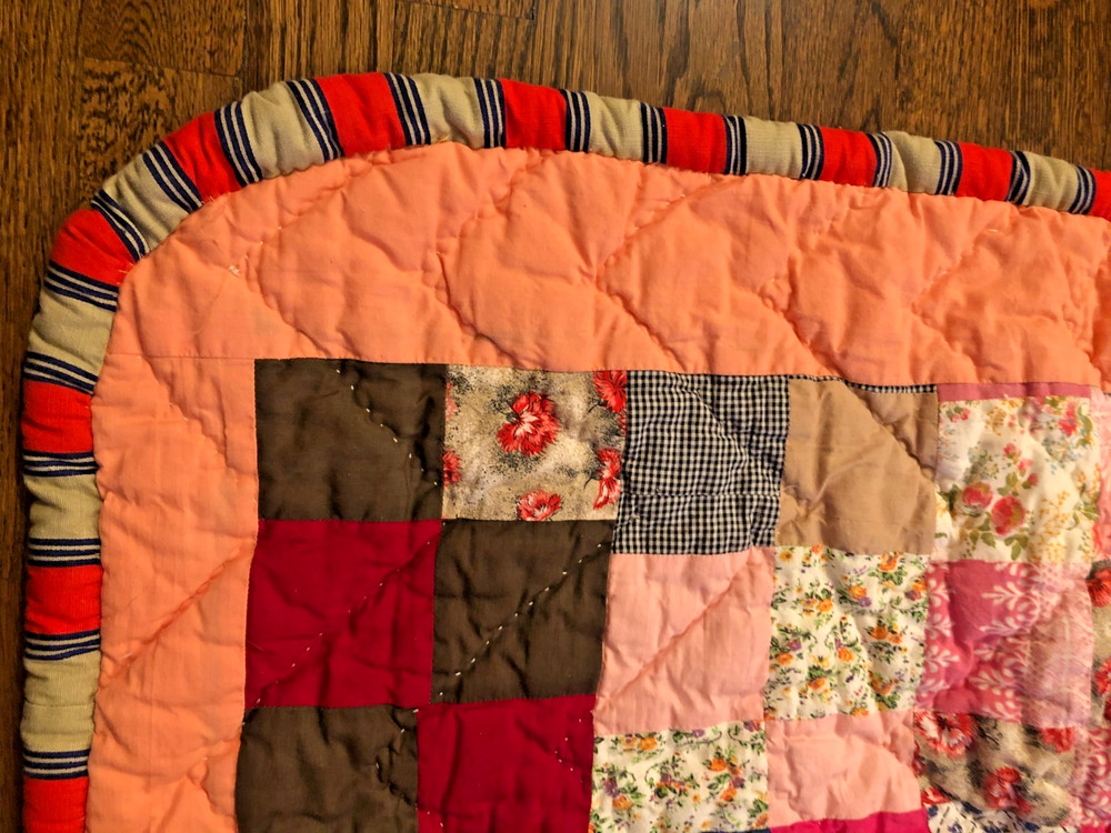 Gorgeous Moslty Hand Stitched Patchwork Quilt 52"x 76"