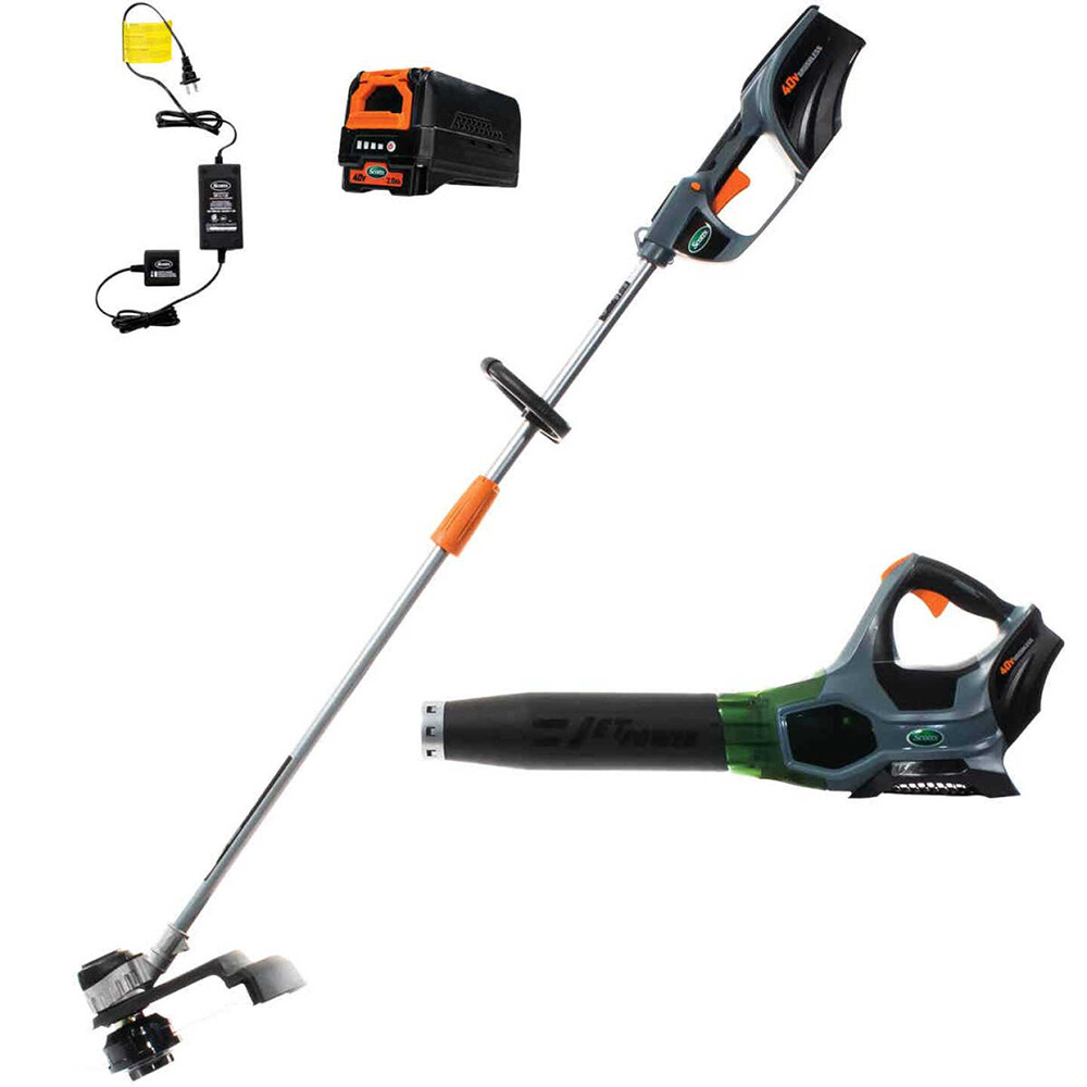 Scotts 40 Volts Cordless Handheld Leaf Blower & String Trimmer Combo