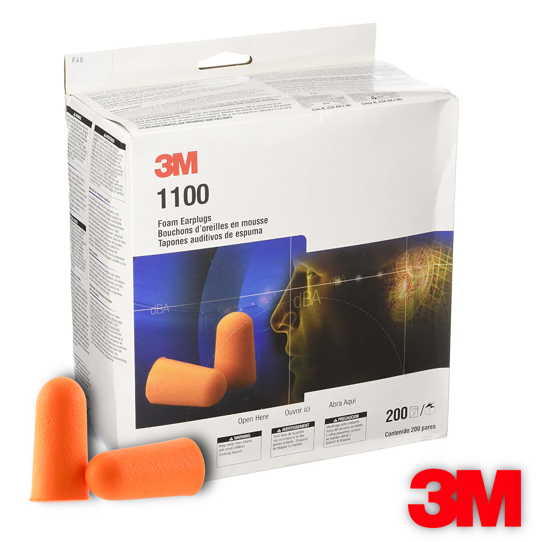 3M 1100 Uncorded Foam Disposable Noise Reduction Ear Plugs (Pick Total Pairs)
