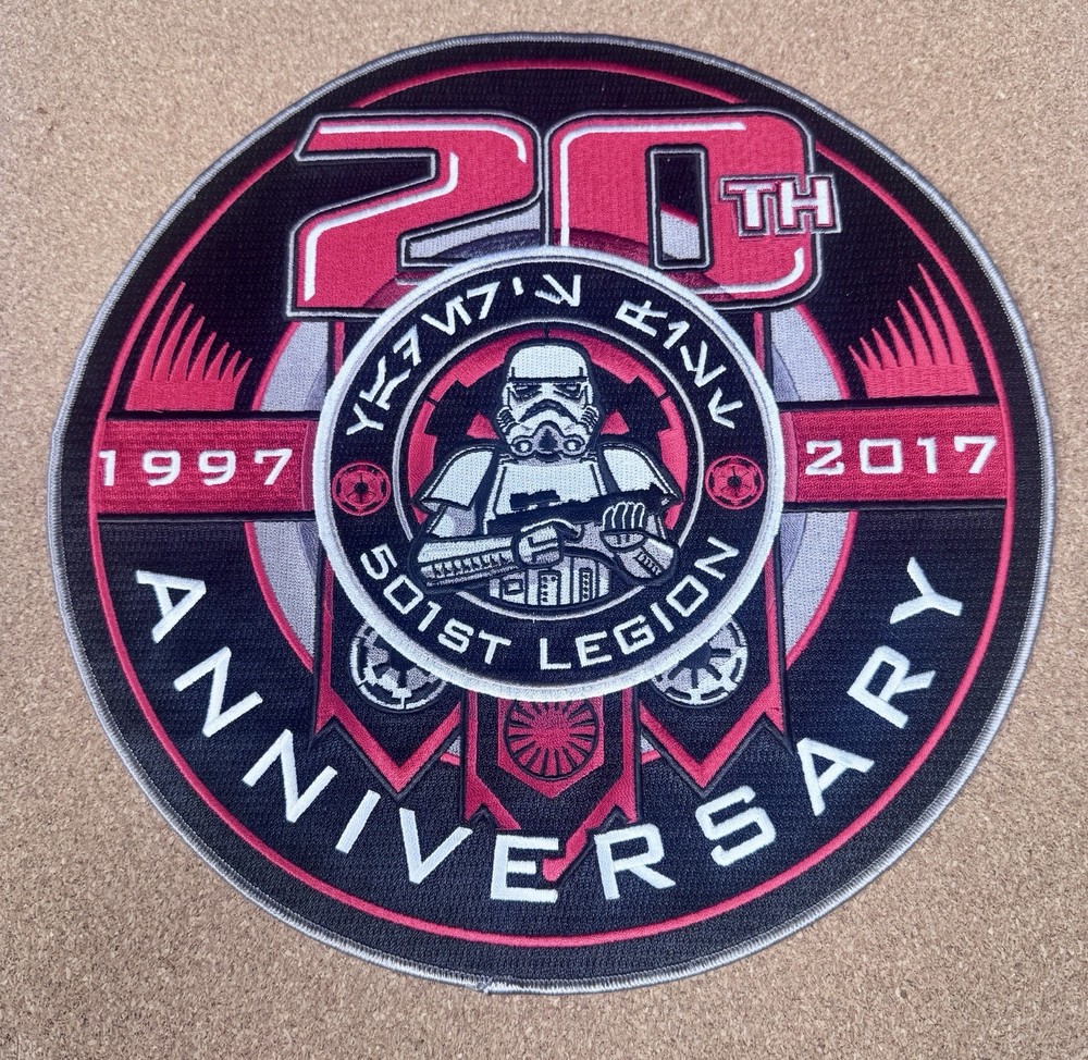 Star Wars 501st Legion 20th Anniversary Logo Backpatch Patch Rare