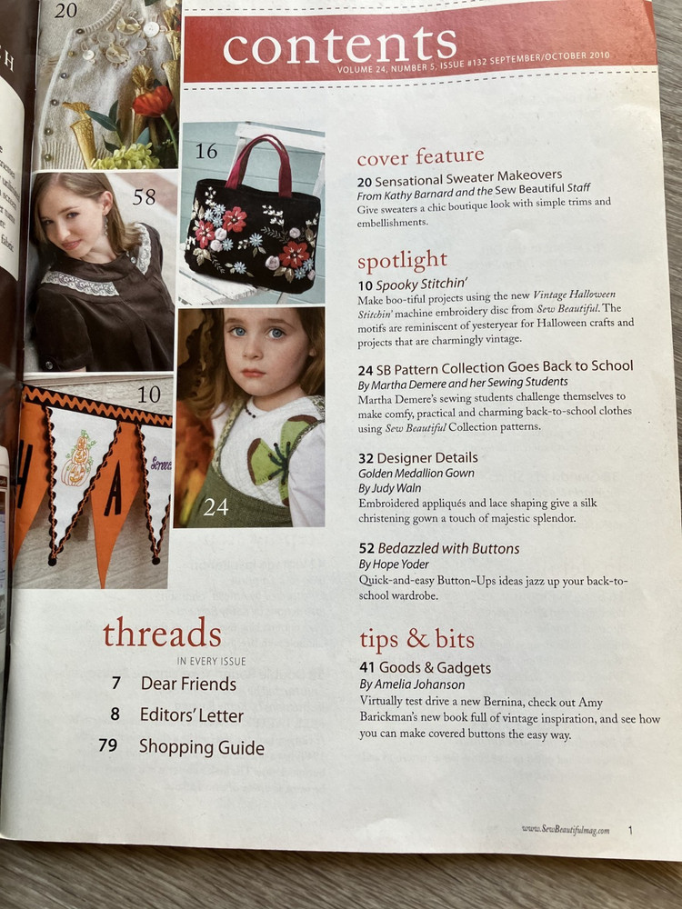 Sew Beautiful 2010 Issues #128-132