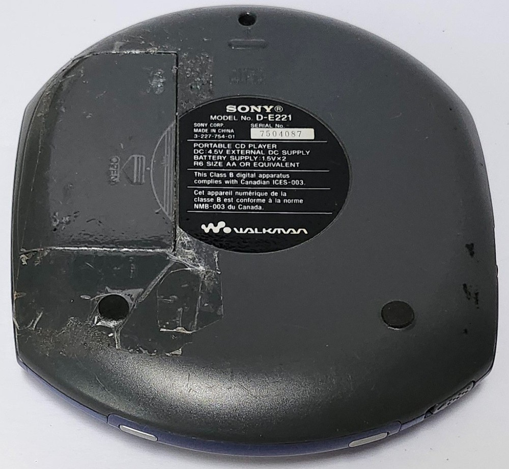 Sony Walkman D-E221 Discman CD Player ESP MAX Portable Blue Tested READ