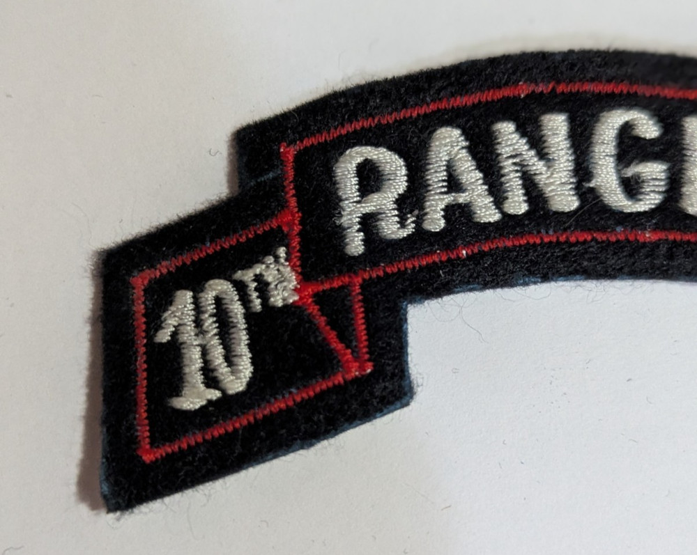 US Army Authentic WW2 Era 10th Ranger Battalion Felt Scroll Patch