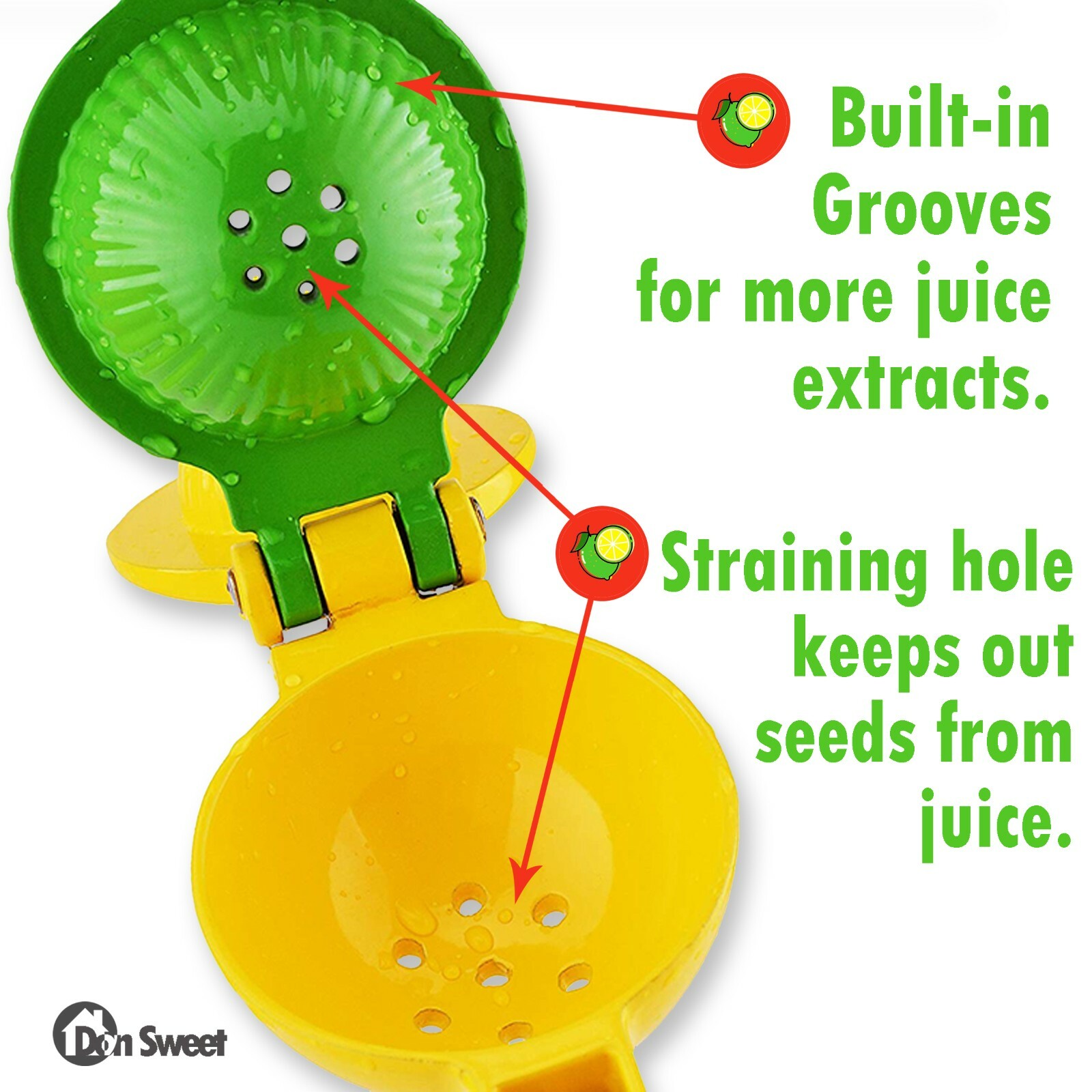 2 in 1 Lemon Lime Squeezer, Manual Citrus Juicer Hand Press + Heavy-duty Zester