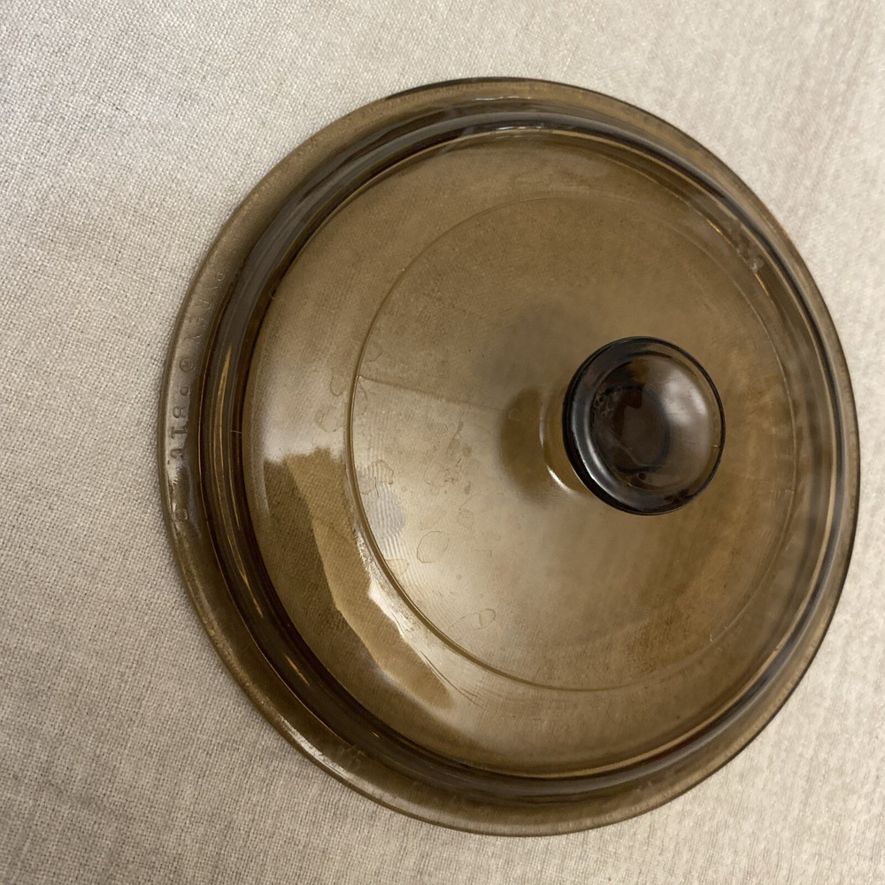 Vintage Corning Ware Vision Lid Replace Piece 5” Inner Diameter 6” Outer Amber