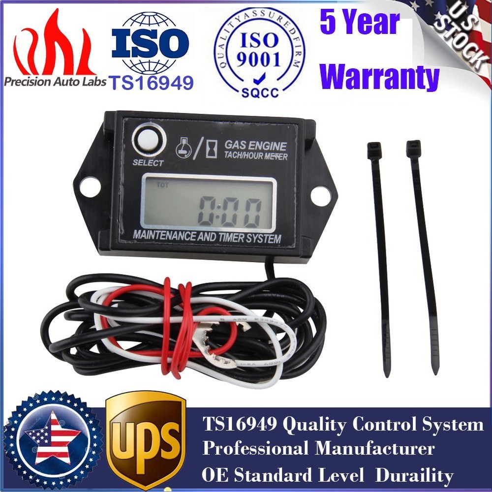 Digital Electronic Tiny Tachometer Tach Hour Meter for Briggs & Stratton Kohler