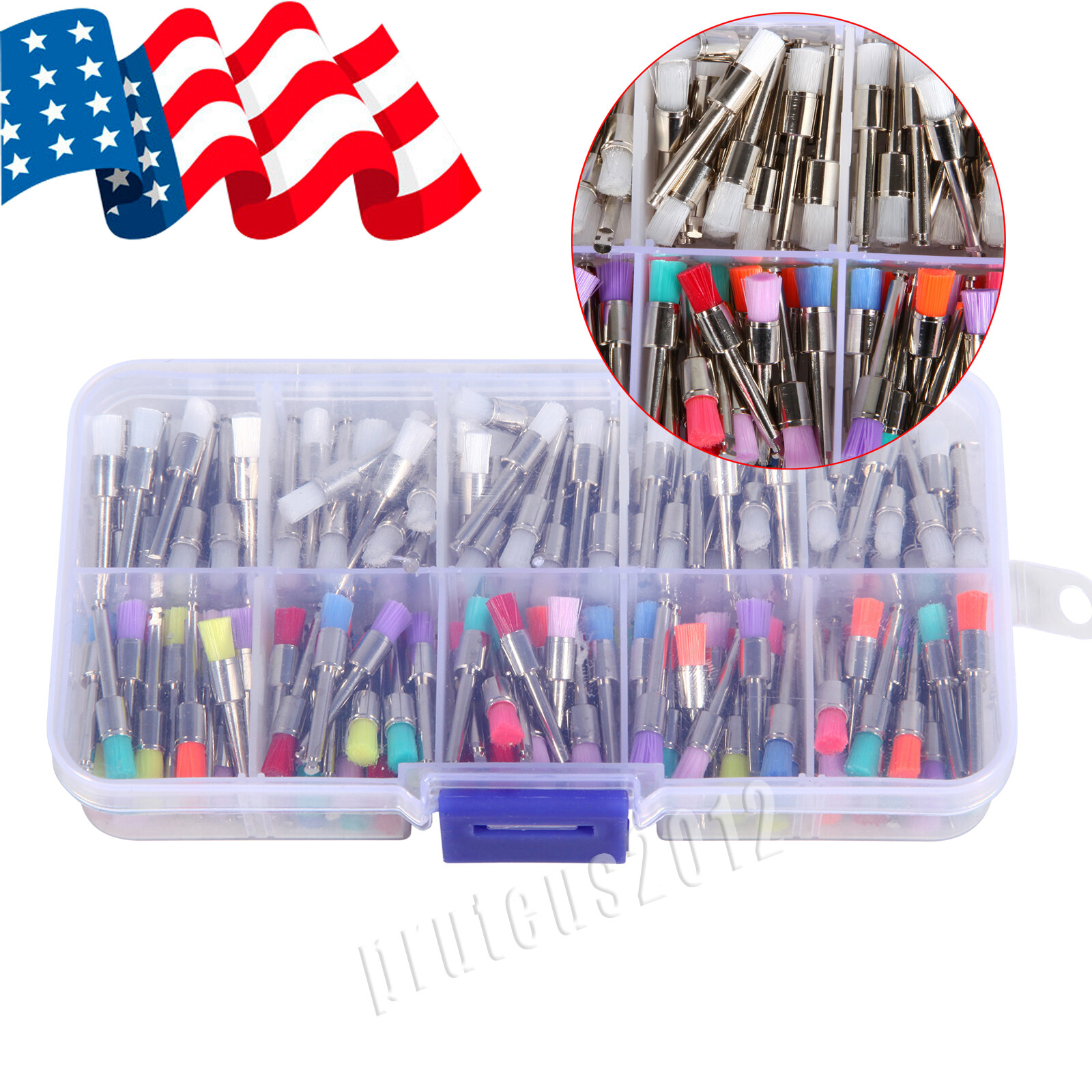 200 pzas Dental Cepillos Dentales de Tazón para Pulir Tipo Plano de Nylon