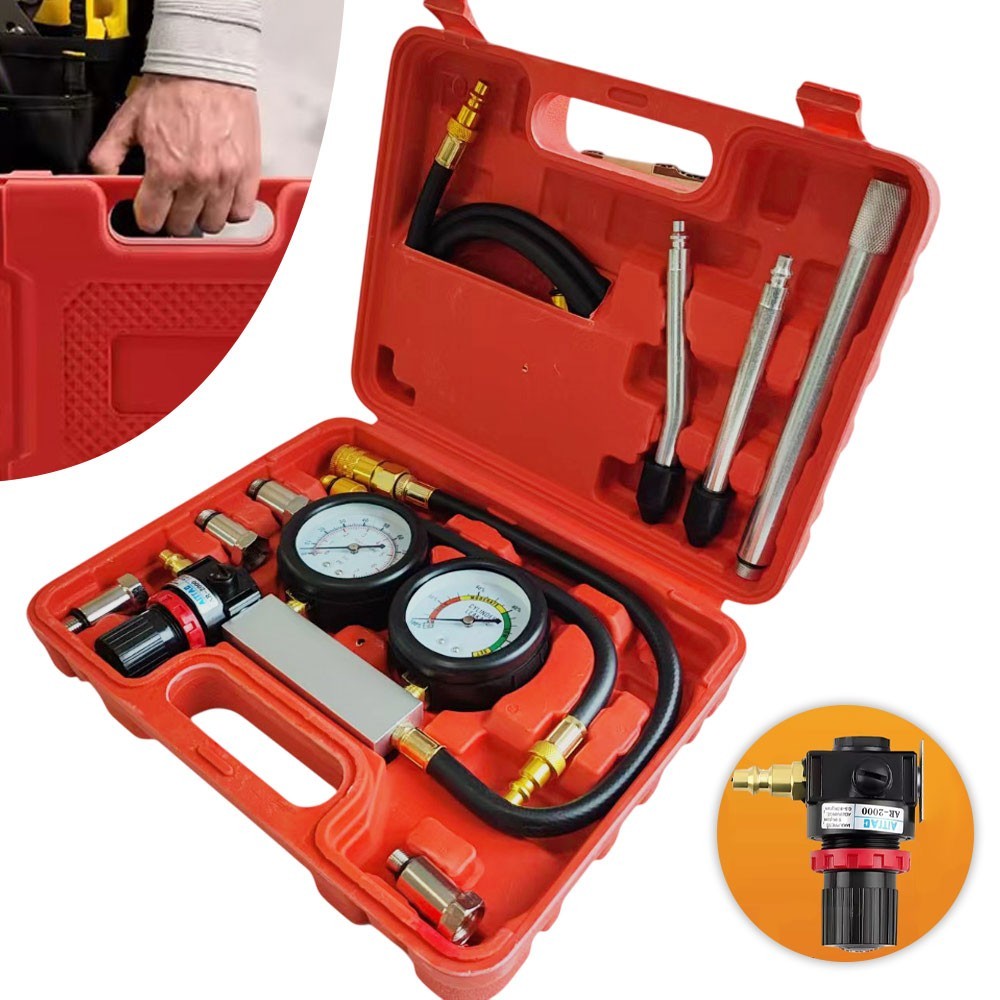 Multi-Function Cylinder Leak Down Tester Gasoline Engine Compression Gauge Test