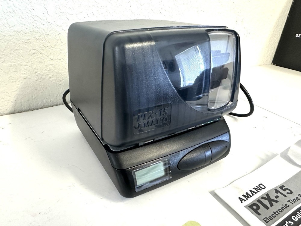 Pix-15 Amano Time Clock Recorder Electronic Digital (TESTED) & Manuals