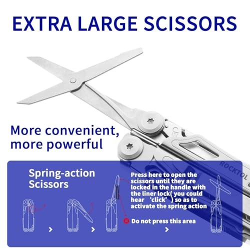 Multitool, 22-in-1 Multi-tool Pliers with Fire Starter, Emergency Whistle,