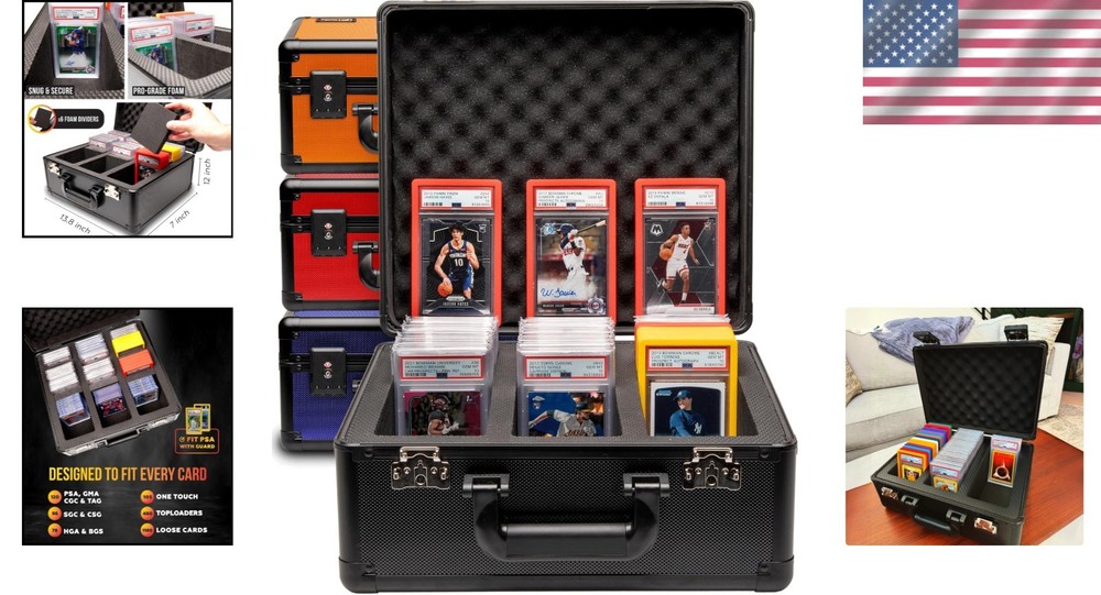 Baseball Card Briefcase with PSA Slab Storage-