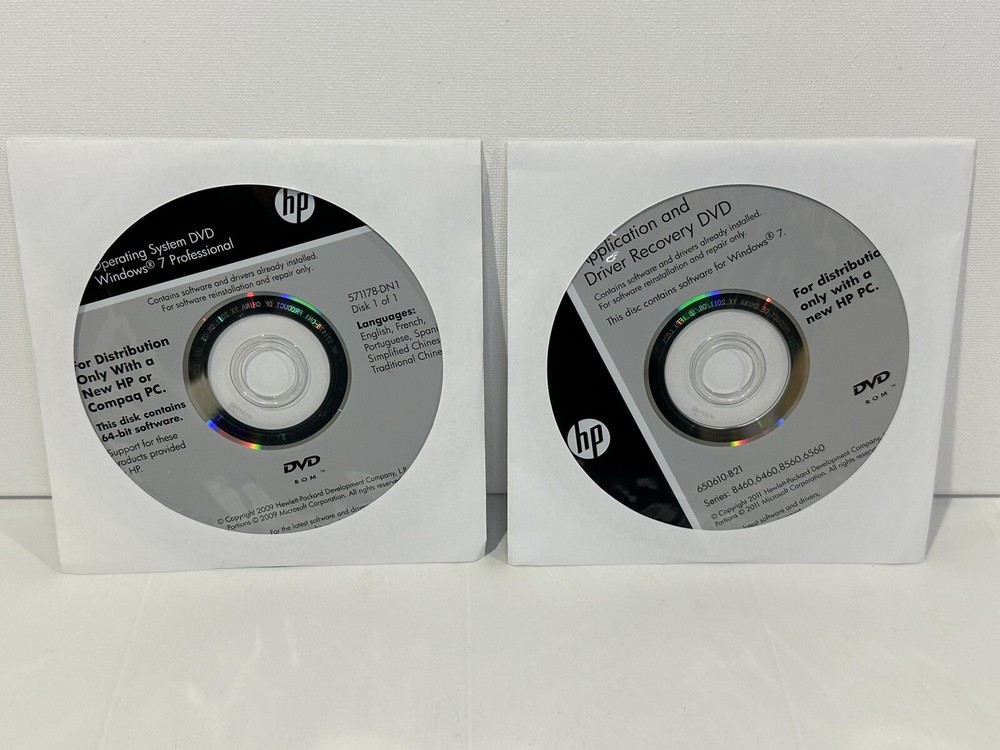 New Sealed HP Compaq Operating System Windows 7 Pro Application Driver DVD 64bit