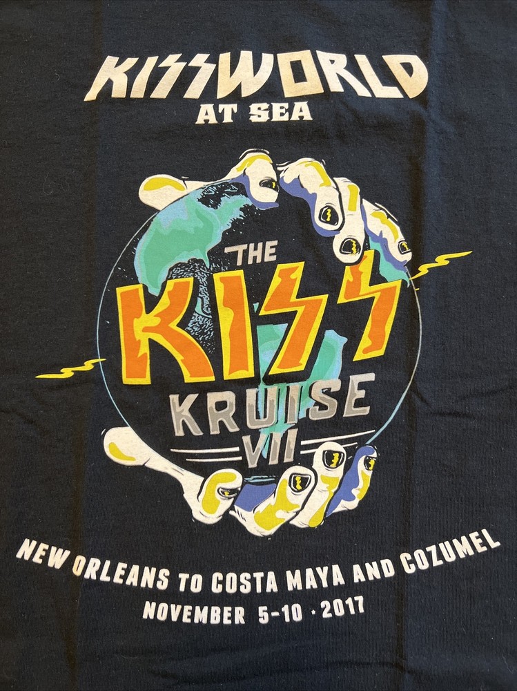KISS’s Kissworld At Sea Kruise VII 2017 New Orleans To Mexico Shirt Large New