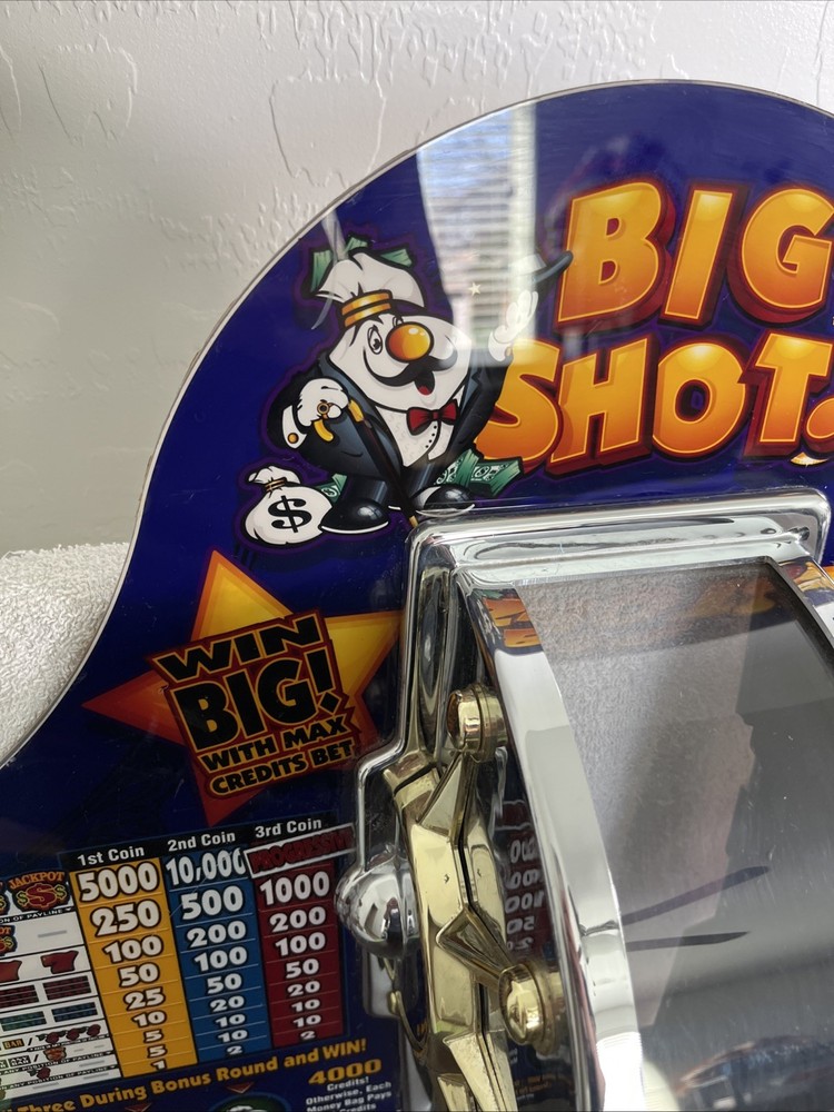 BIG SHOT Plexiglass Slot Machine Insert Casino Data Systems 2001