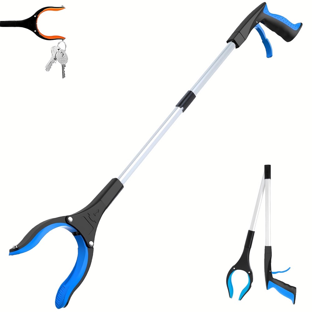 Grabber Reacher Tool - 32” Extra Long Foldable Gripper and Reaching Blue