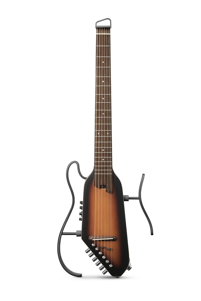 Donner HUSH-I Pro Electric Acoustic Guitar Headless Sunburst Bundle Multi-effect