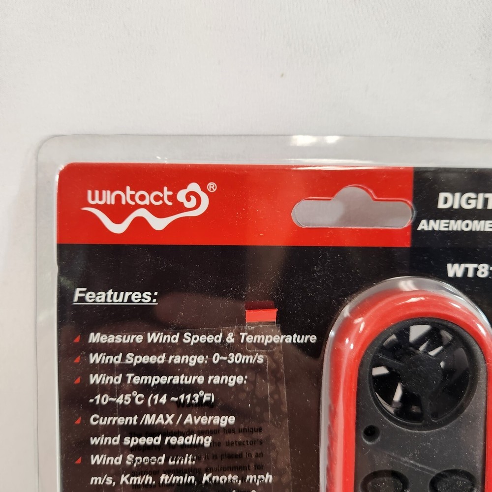 Wintact Digital Anemometer Wind Speed Temperature WT816 New Sealed