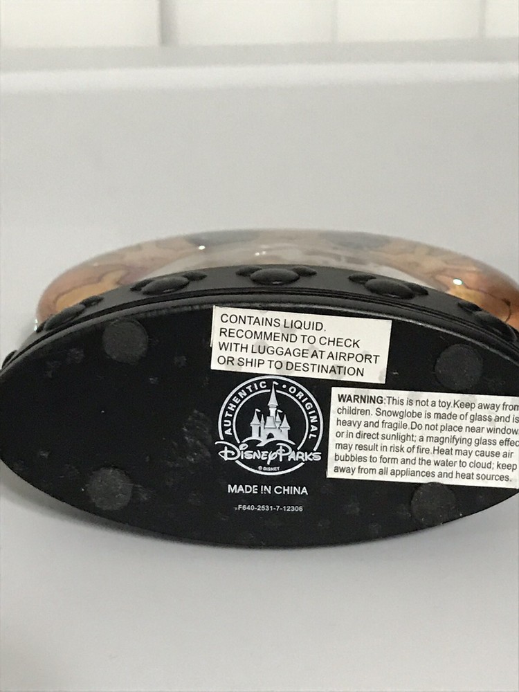 Disney Parks Mickey Mouse Flat Glitter Snow Globe