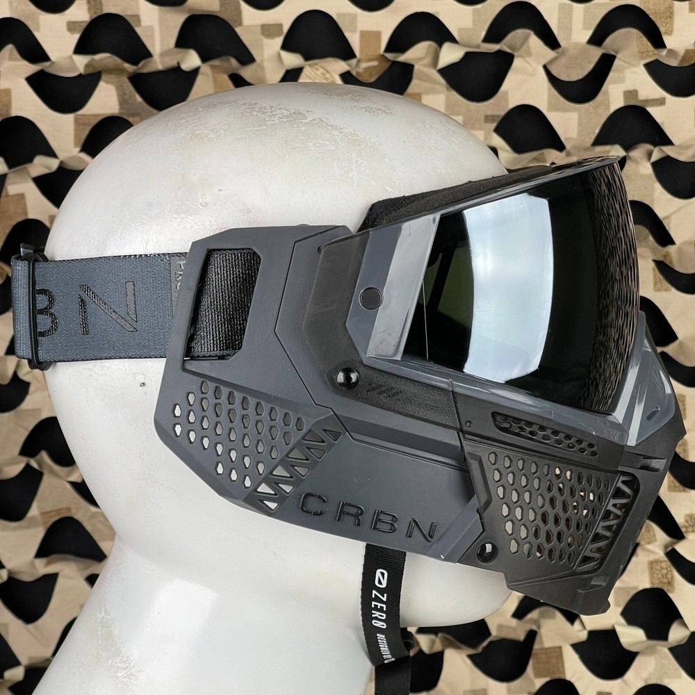 Carbon CRBN Zero Pro Paintball Mask (Less Coverage) - Graphite - Silver Mirror