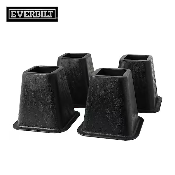 6 Inch Bed Risers 4-Pack Durable Heavy Duty Construction Ensures Black Accessory