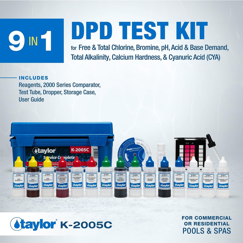 Taylor Complete Pool Spa Test Kit High Range K-2005C 2oz Reagents