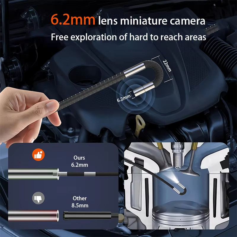 7-inch 2-Way 360° Articulating Borescope Industrial Endoscope Inspection Camera