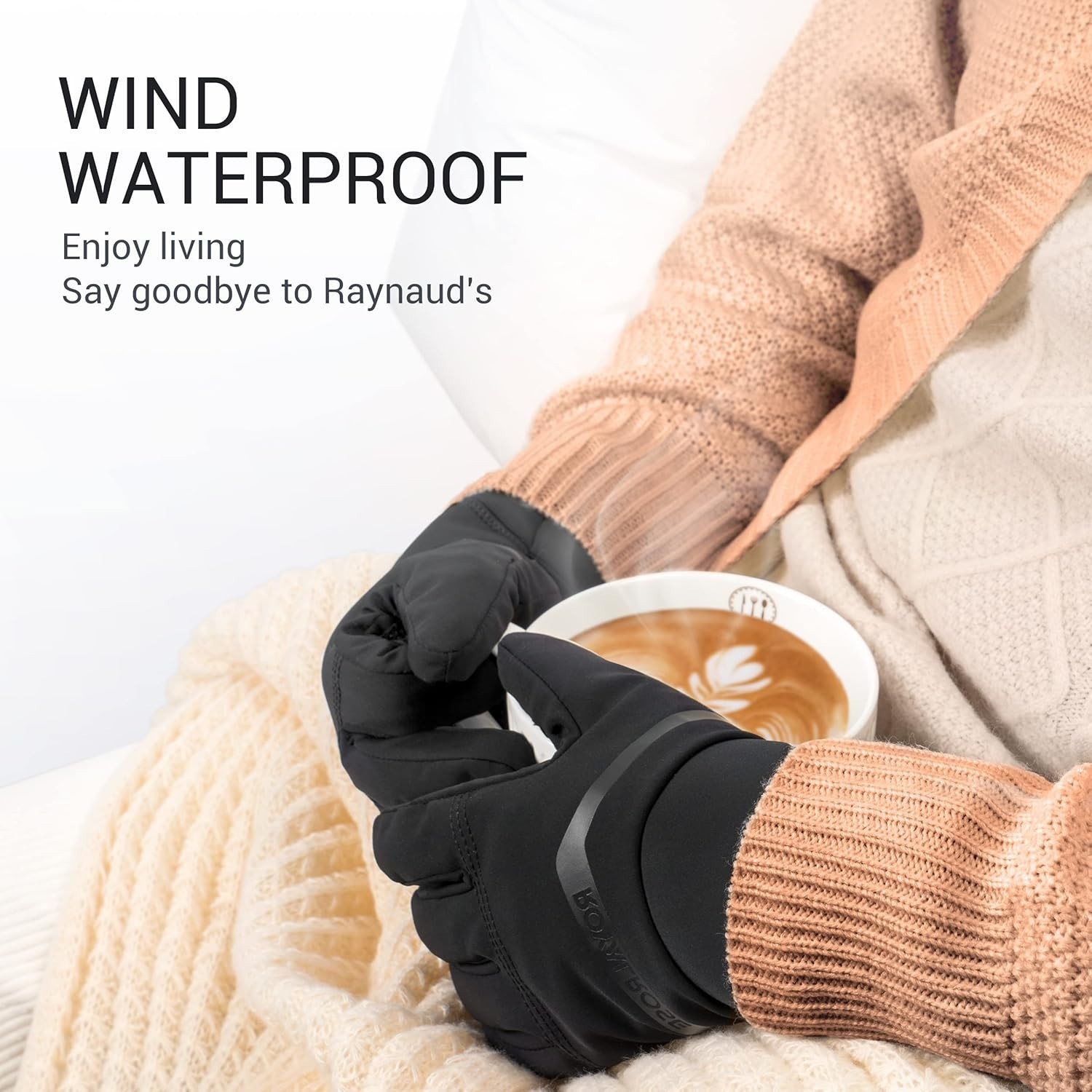 Royalrose Heated Gloves Liners for Men/Women Rechargeable Waterproof Size Med.