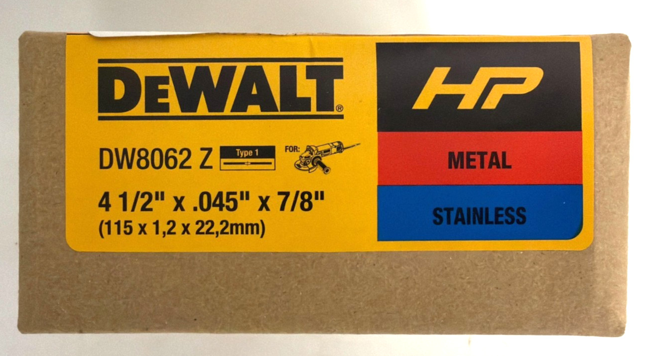 [NEW] (DW8062) Dewalt High Performance Cutting Wheels
