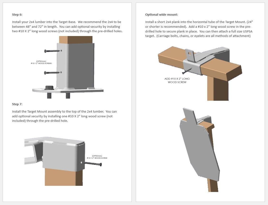 Heavy Duty AR500 Steel Shooting Target Stand Kit with Mount & Base - SHIPS FREE!