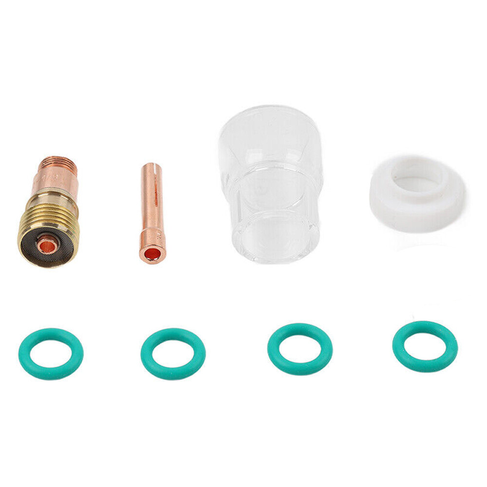 8x TIG Welding Stubby Gas Lens #12 Pyrex Cup Kit For Tig WP-17/18/26 3/32