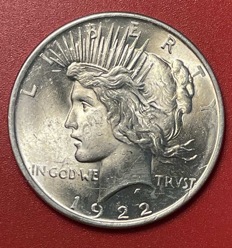 1922 P Peace Silver Dollar, Choice to Gem Uncirculated