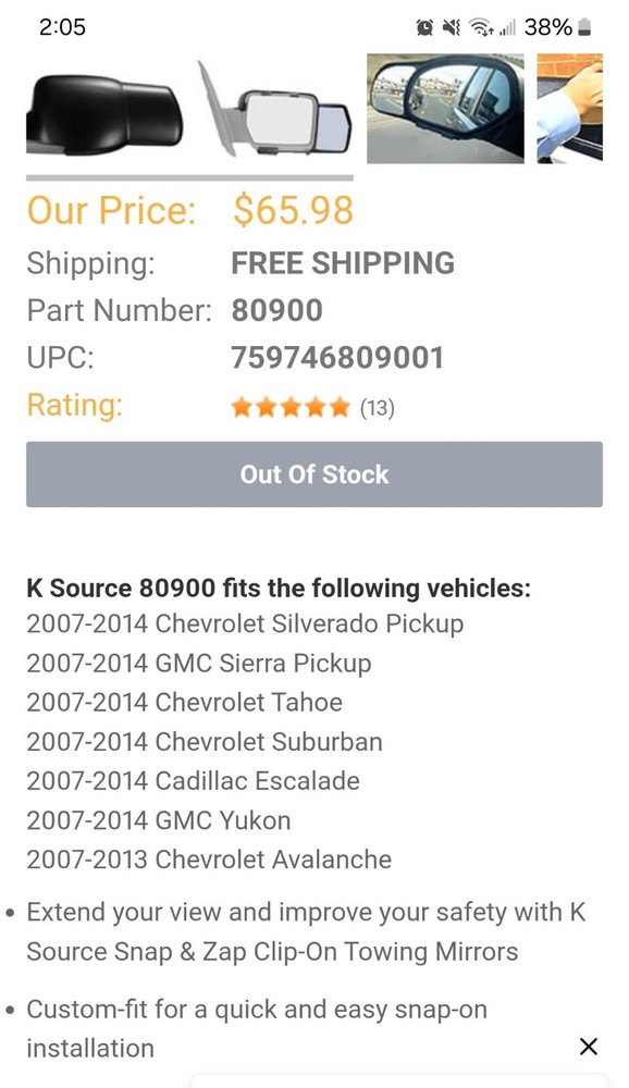 Snap And Zap Towing Mirrors