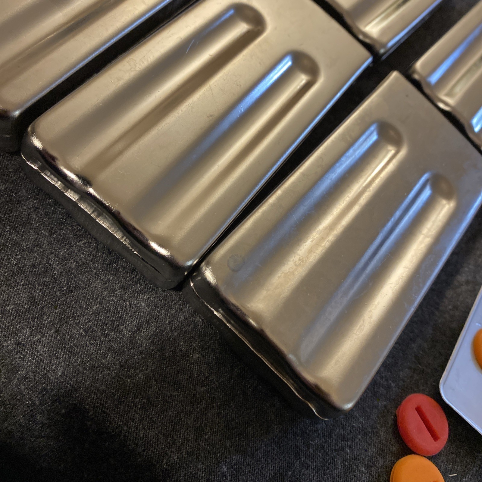 Metal Popsicle Mold Set of 6 Stainless Steel Molds & Lids NO HOLDER Extra Parts