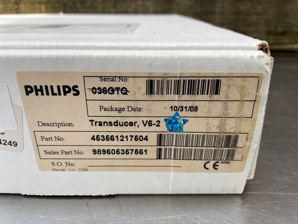Philips V6-2 Broadband Curved Volume Array Transducer Probe