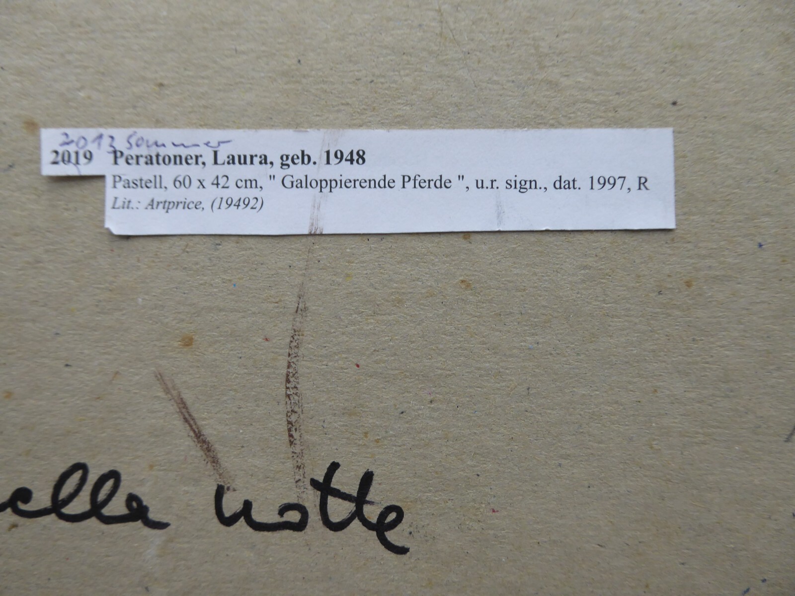 Laura Peratoner Pastel Horses Italy Switzerland Original #104