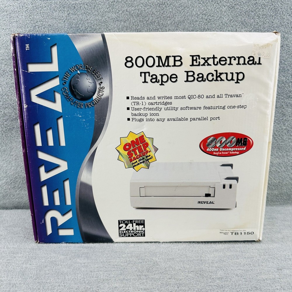 REVEAL TB1150 - Drive Unit 800MB External Tape Backup UNTESTED C