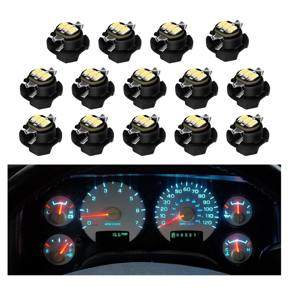 RAVSOFT Instrument Gauge Cluster Panel Speedometer LED Lights Bulbs Kit White