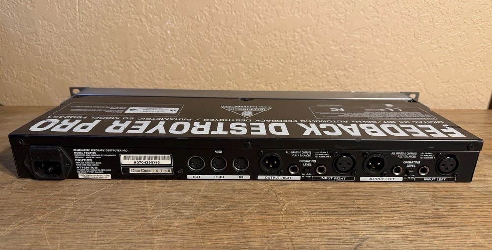Behringer Feedback Destroyer Pro Auto & Ultra-Fast Feedback Destroyer - FBQ2496