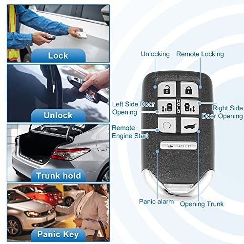 7 Button Car Keyless Entry Remote Control Replacement Key Fob Proximity Smart