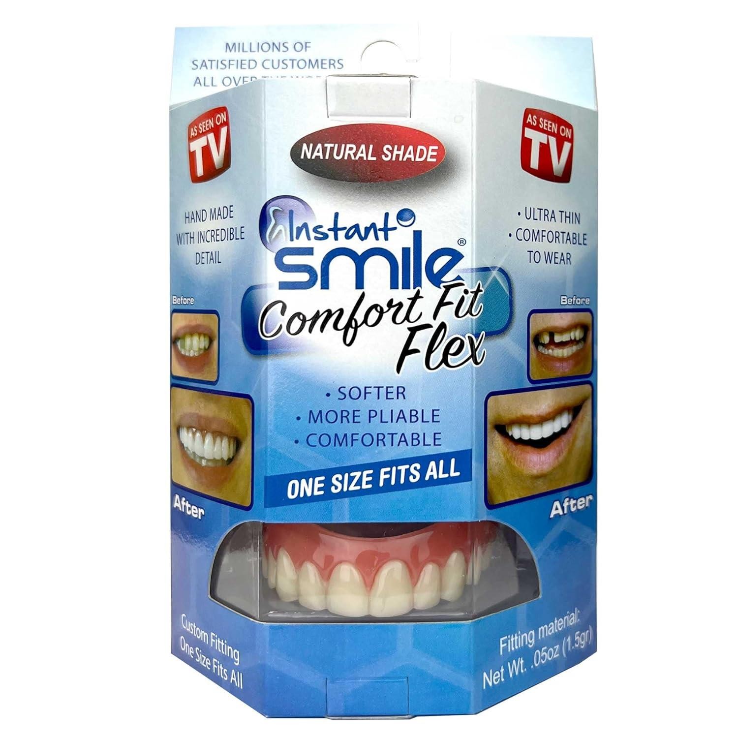 Instant Smile Comfort Fit Flex Natural Shade Upper Dental Veneer Cosmetic Teeth