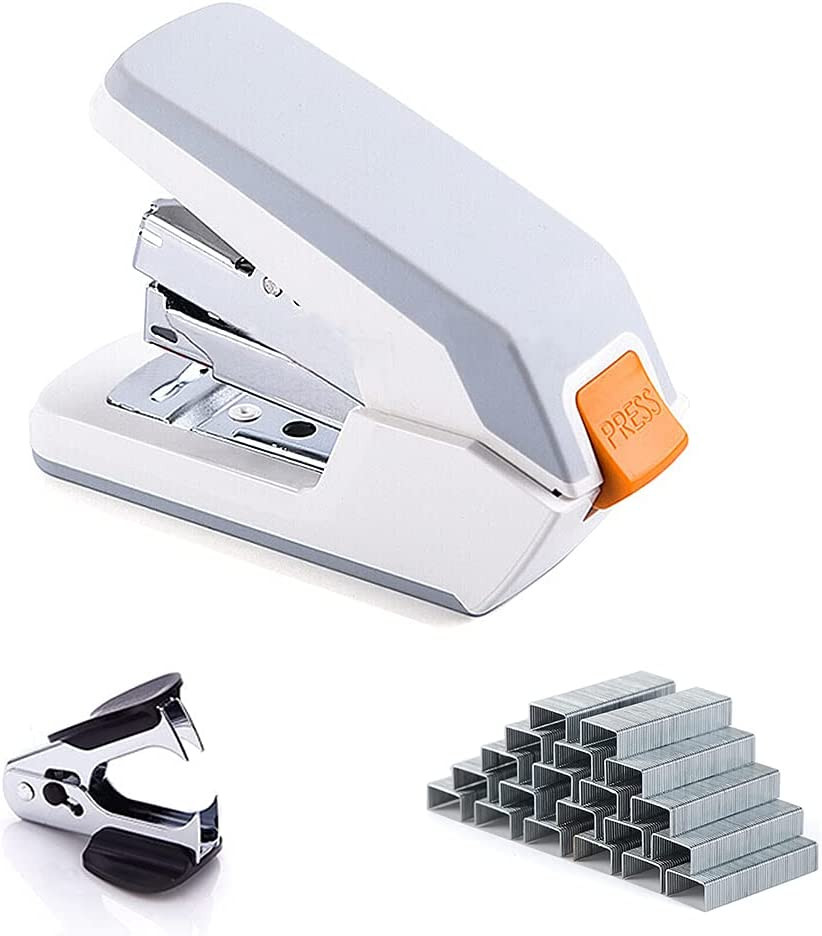 Effortless Standard Desktop Stapler, One Finger Touch Stapling, Easy to Load Erg