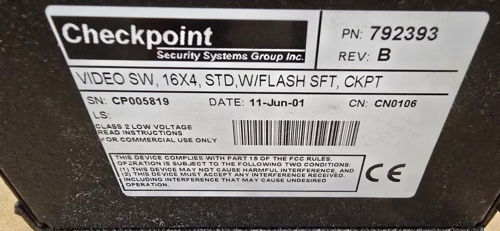 Checkpoint 16 x 4 Video Matrix Switcher