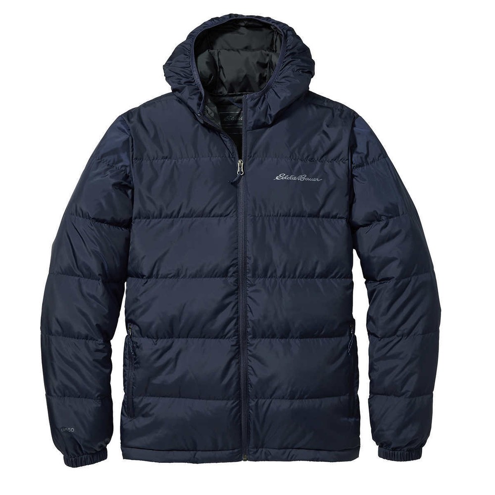 Blue NWT Eddie Bauer Men’s Hooded Down Jacket