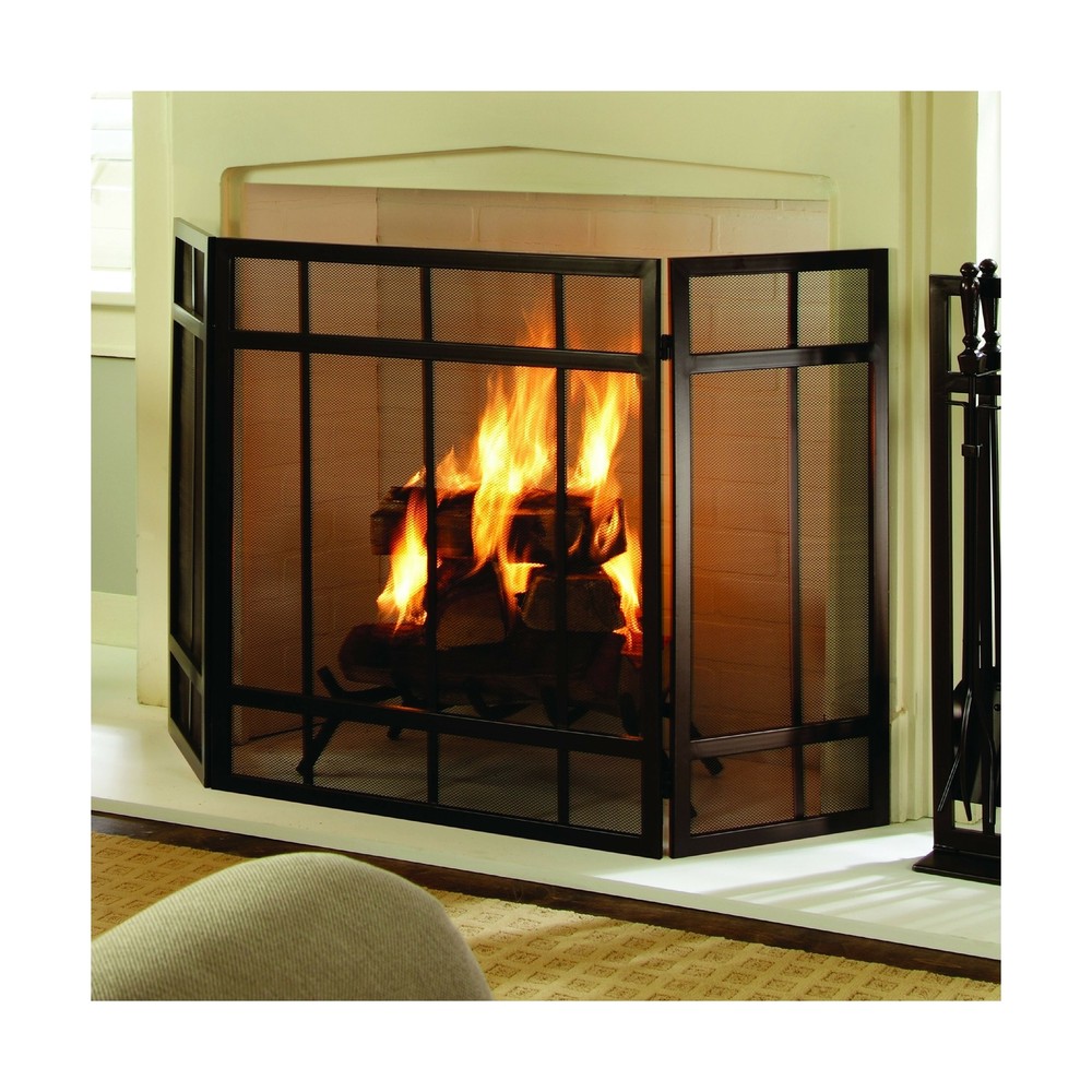 Pleasant Hearth Mission Style 3-Panel Fireplace Screen