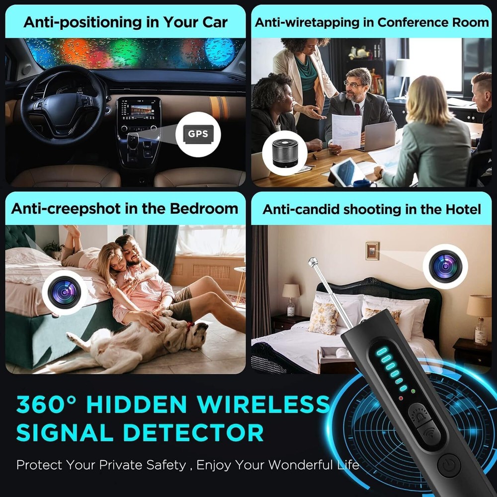 Portable Hidden Camera Detector Finder Bug GPS Tracker Scanner Device Car Hotel