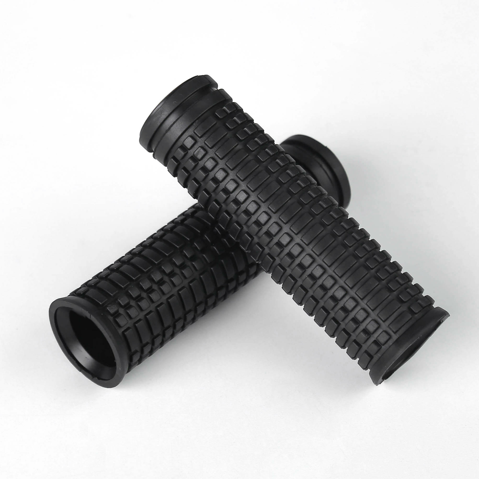 1 Pair Black Texture Pattern Non-Slip Rubber Bike Handle Grips Fits Most Bikes