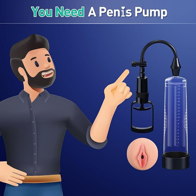 Vacuum Penis Pump for Male ED Enhancement Erectile Enlargement Penis Enlarger BG