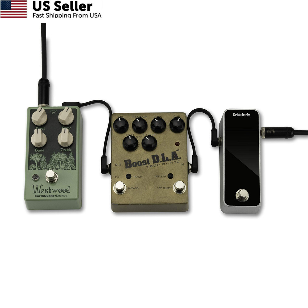 D'Addario Guitar Cable - Patch - 1 ft, Flat - Right Angle